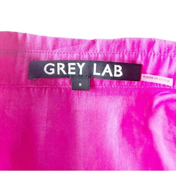 Grey Lab Woman's Sz S Pink Sheer Oversize Overshirt in Pink with Belt - Picture 6 of 9